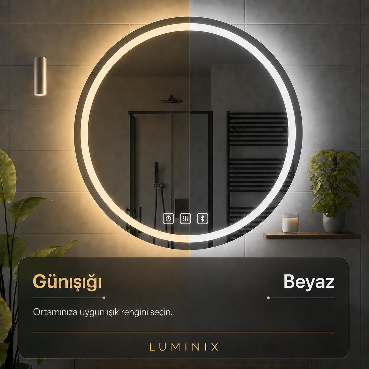 LUMINIX Aura Yuvarlak LED Ayna - Görsel 2