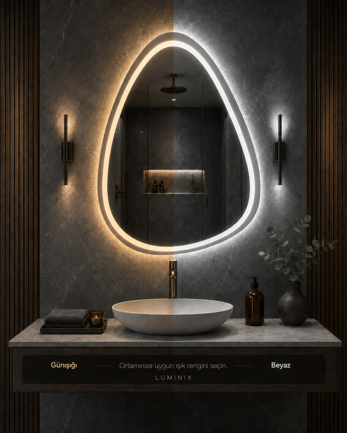 LUMINIX Kaze Asimetrik LED Ayna