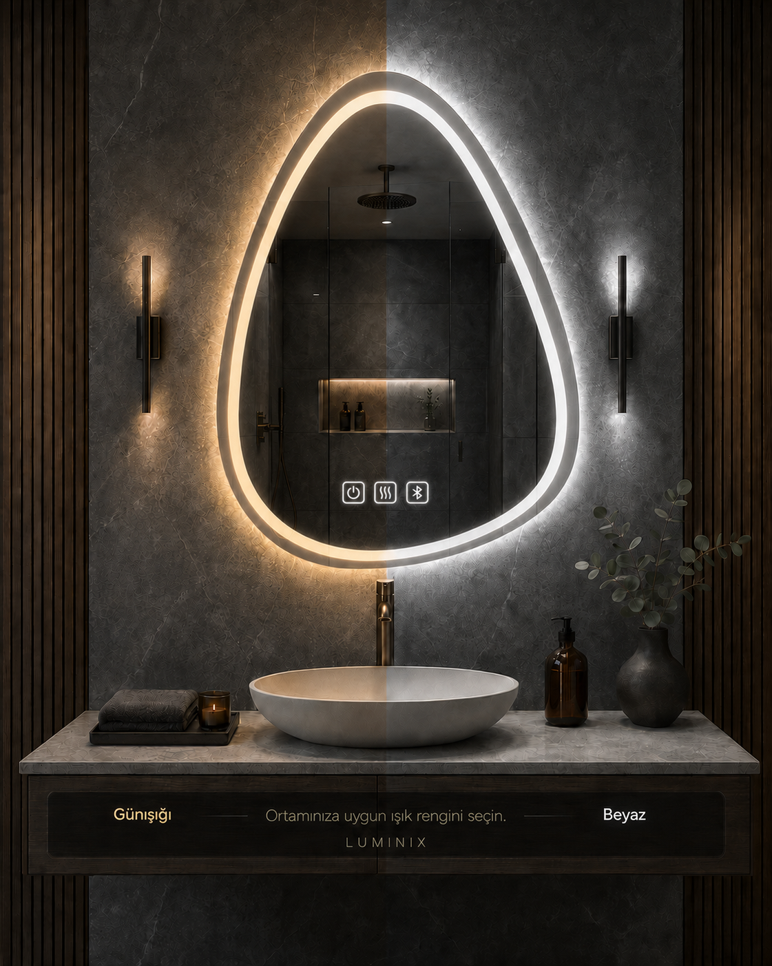 LUMINIX Kora Asimetrik LED Ayna