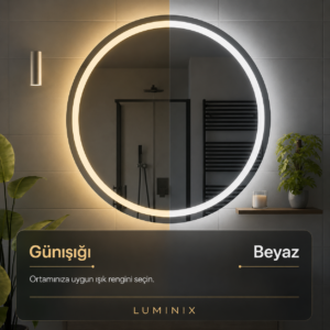 LUMINIX Nox Yuvarlak LED Ayna - Görsel 6