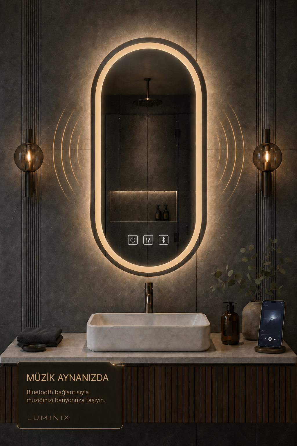 LUMINIX Zen Oval LED Ayna - Görsel 2