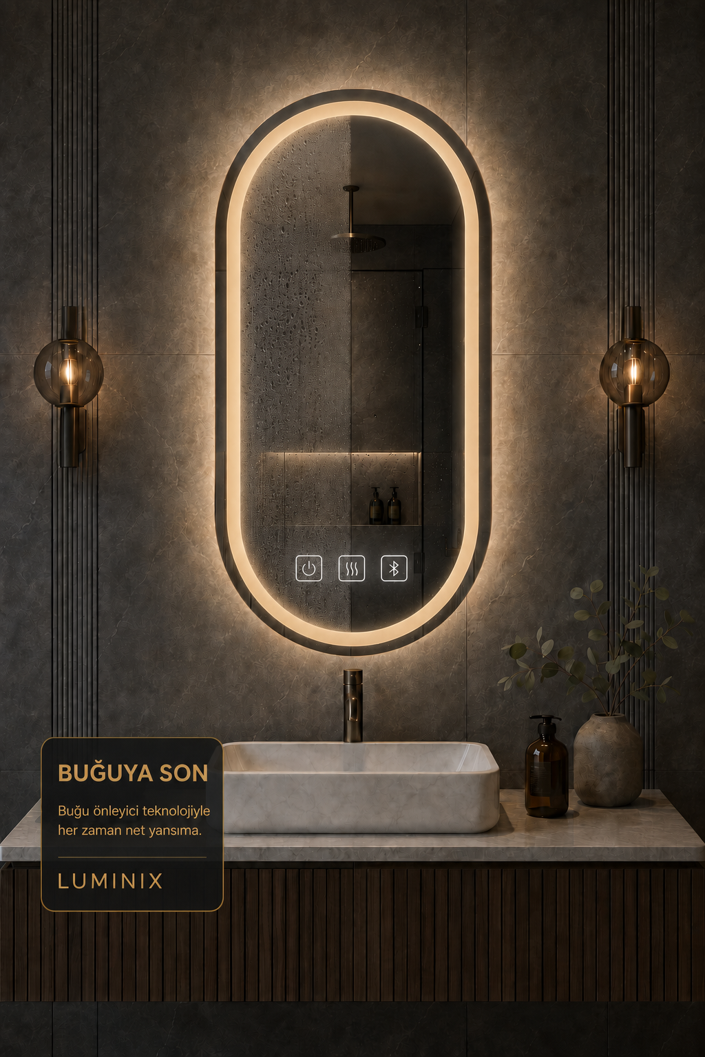 LUMINIX Zen Oval LED Ayna - Görsel 3