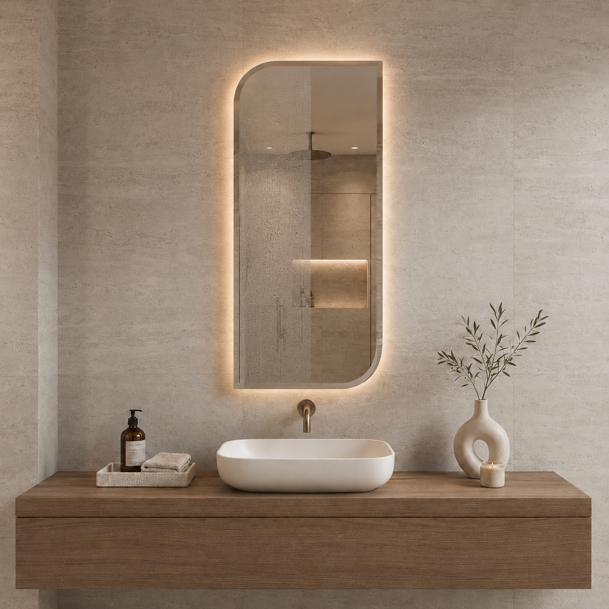 LUMINIX Aria Asimetrik LED Ayna - Görsel 6