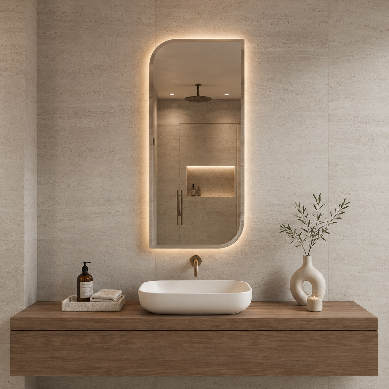 LUMINIX Aria Asimetrik LED Ayna - Görsel 7