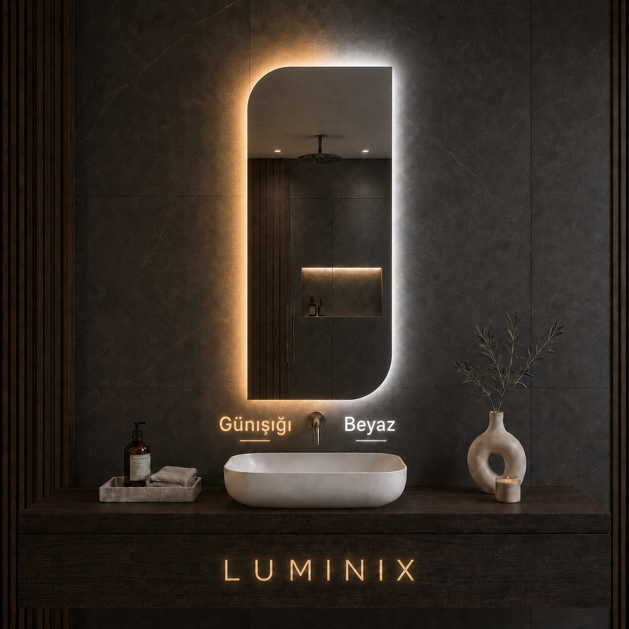 LUMINIX Aria Asimetrik LED Ayna - Görsel 4
