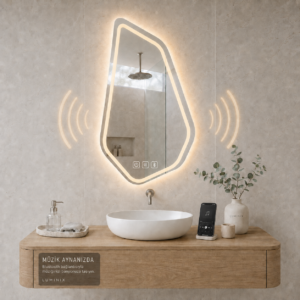 Alternative view of LUMINIX Elya Asimetrik LED Ayna