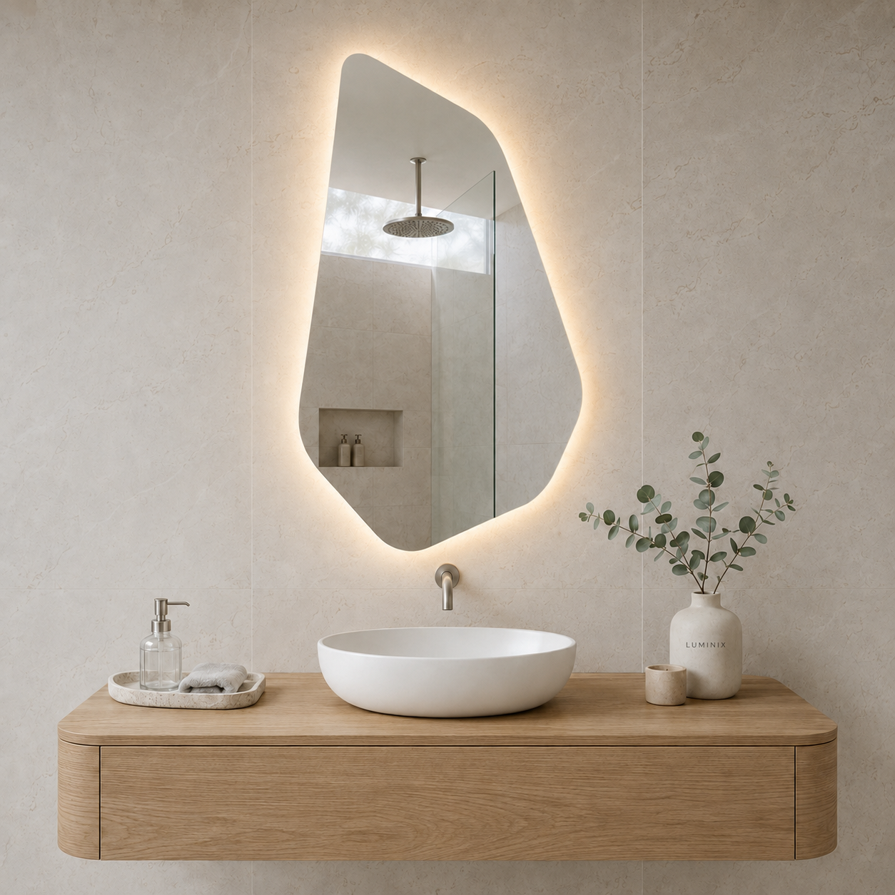 LUMINIX Mira Asimetrik LED Ayna - Görsel 6