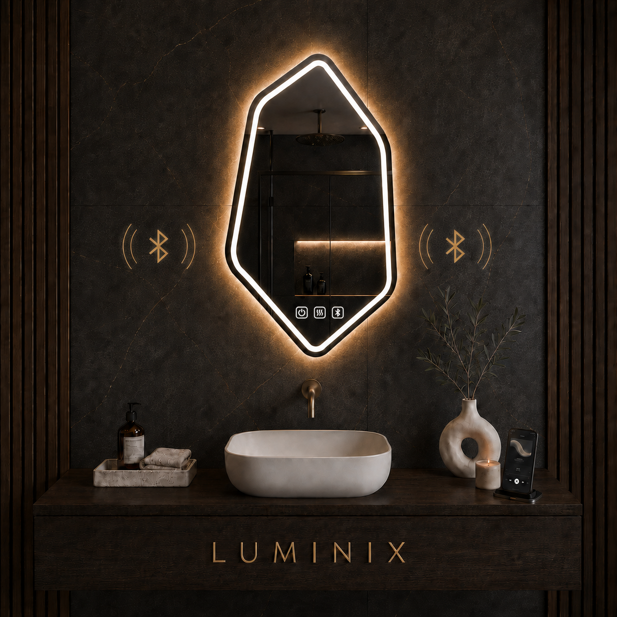 LUMINIX Mova Asimetrik LED Ayna - Görsel 2