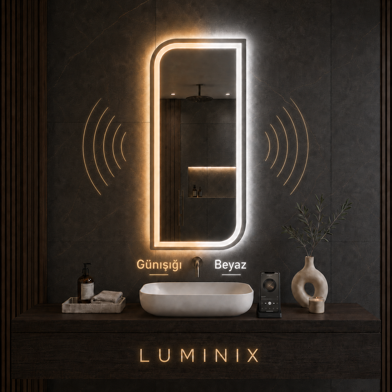 LUMINIX Vela Asimetrik LED Ayna - Görsel 4